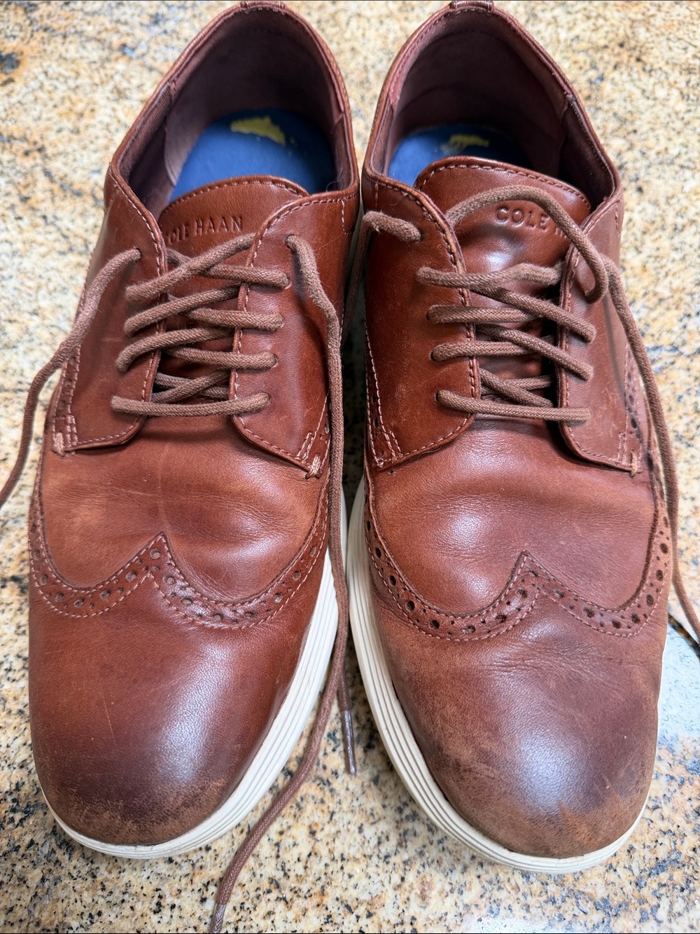 Cole Haan ZeroGrand Brown Leather Wingtip Derby Sneakers